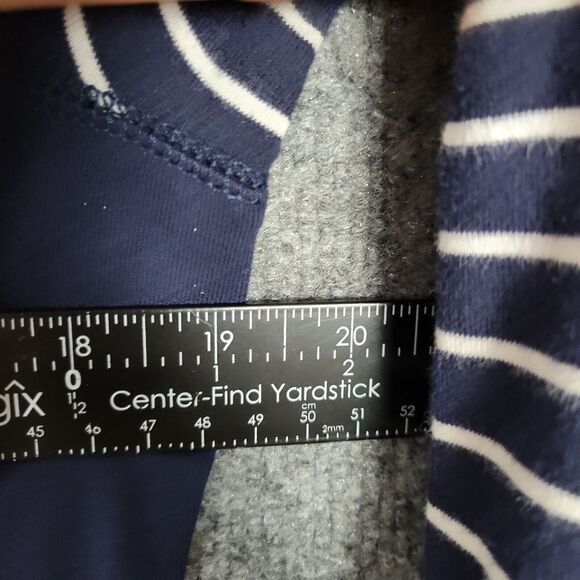 LAUREN RALPH LAUREN Blue Beaded Crest Striped Nautical Preppy Tee SIZE LARGE - Picture 10 of 11